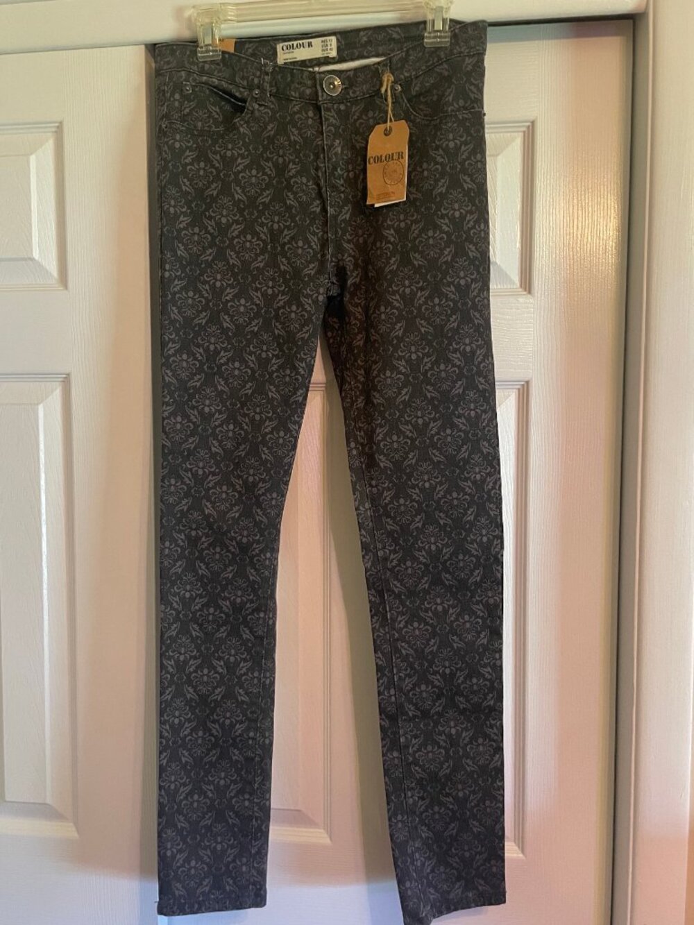 Cotton On Maison Black Patterned Skinny Jeans